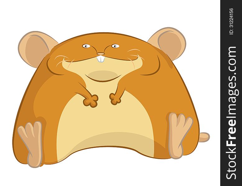 Vector image of fat cartoon funny humster. Vector image of fat cartoon funny humster