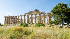 The Temple Of Hera &x28;Temple E&x29; At Selinunte, Sicily Royalty Free Stock Photography The Temple Of Hera &x28;Temple E&x29; At Selinunte, Sicily Royalty Free Stock Photography