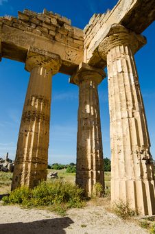 Columns Of The Temple Of Hera &x28;Temple E&x29; At Selinu Stock Photography Columns Of The Temple Of Hera &x28;Temple E&x29; At Selinu Stock Photography