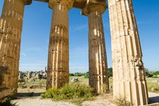 Columns Of The Temple Of Hera &x28;Temple E&x29; At Selinu Royalty Free Stock Photos Columns Of The Temple Of Hera &x28;Temple E&x29; At Selinu Royalty Free Stock Photos