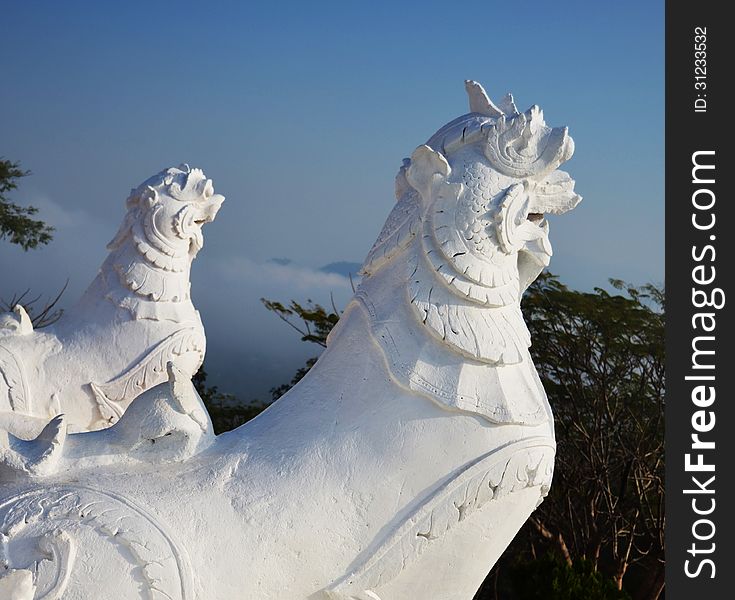 White Stone Lion that made for fortune and drive out evil.