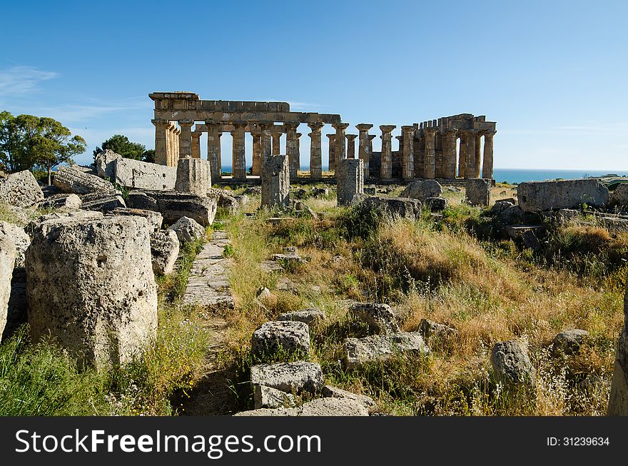 Remains of The Temple of Hera (Temple E) at Selinunte, Sicily, Italy. Remains of The Temple of Hera (Temple E) at Selinunte, Sicily, Italy