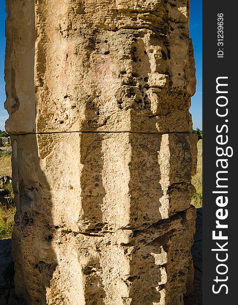 Column of The Temple of Hera &x28;Temple E&x29; at Selinun