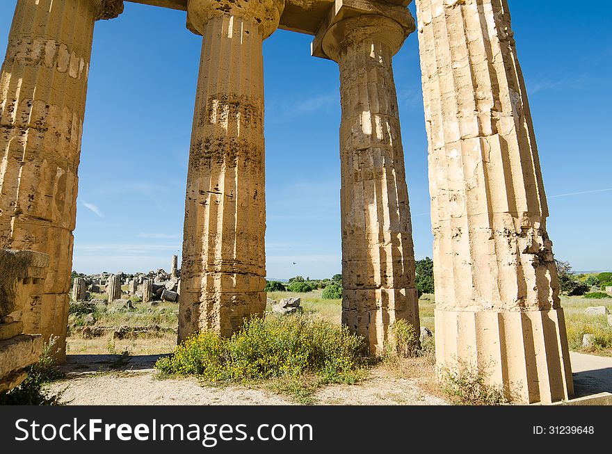 Columns Of The Temple Of Hera &x28;Temple E&x29; At Selinu