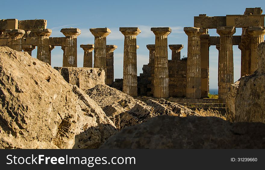 Remains of The Temple of Hera (Temple E) at Selinunte, Sicily, Italy. Remains of The Temple of Hera (Temple E) at Selinunte, Sicily, Italy