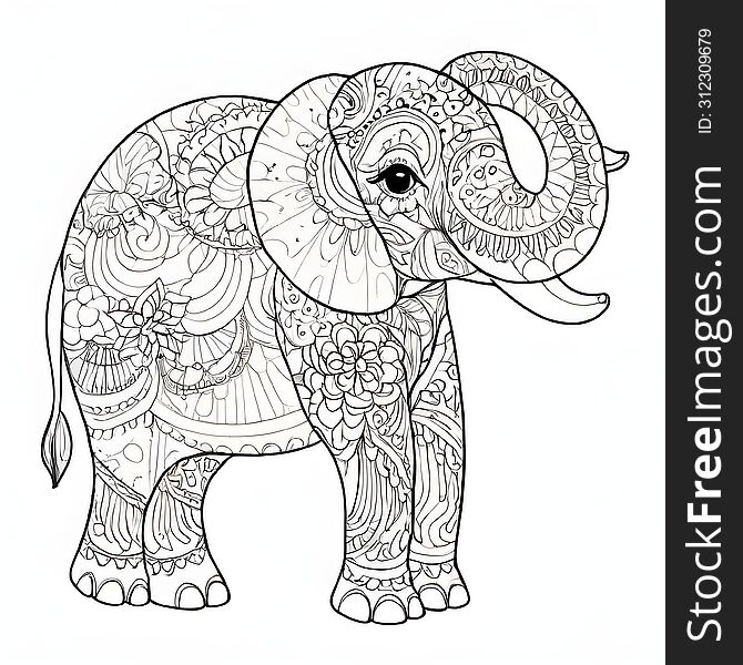 A Piece That Marries Natural Majesty With Artistic Flair, Showcasing A Decorated Elephant In All Its Glory.