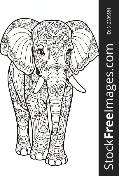 A mesmerizing illustration that brings to life the grandeur and grace inherent in every elephant, accentuated by detailed adornments.