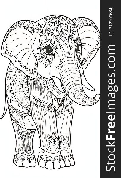 A captivating image of an elephant embellished with ornate designs, reflecting a blend of nature and artistry.