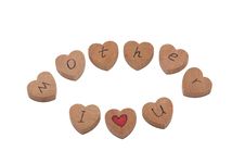 Wooden Heart Shape Blocks With I Love You Text Stock Images Wooden Heart Shape Blocks With I Love You Text Stock Images
