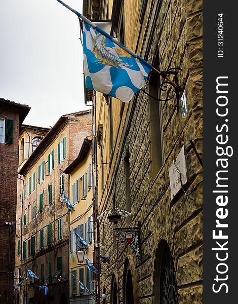 Historic streets in the city of Siena. Historic streets in the city of Siena