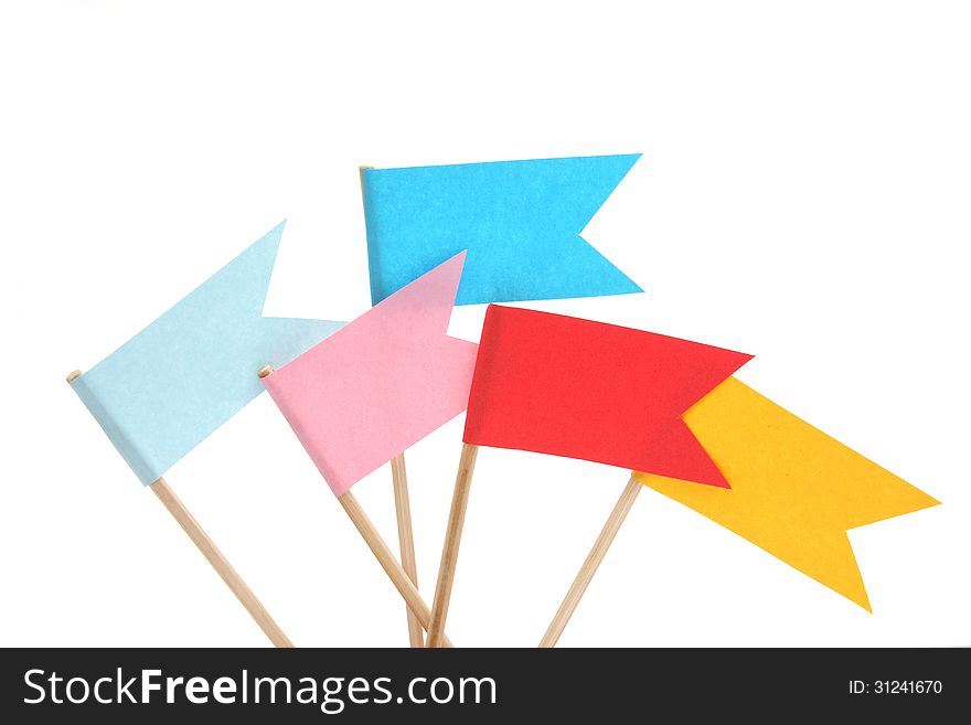 Colorful flags on white background.