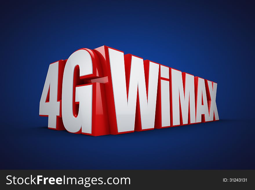 4G WIMAX wireless communication standard 3d illustration on Blue background