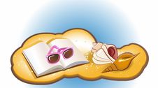 Seaside Summer Holiday Background With Book Stock Photos Seaside Summer Holiday Background With Book Stock Photos