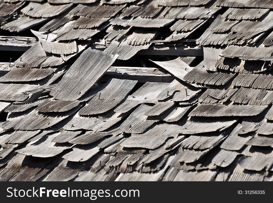 Roof of abandoned farm building, San Diego County, California. Roof of abandoned farm building, San Diego County, California