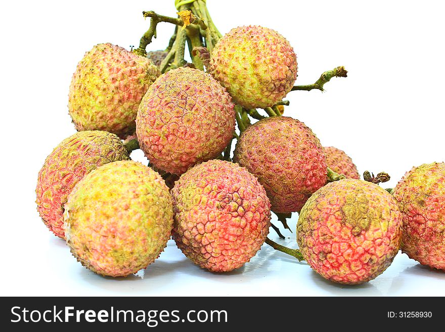 Lychee isolated on white background. Lychee isolated on white background