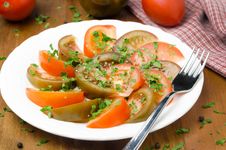 Salad Of Two Varieties Of Tomatoes With Fresh Parsley Horizontal Royalty Free Stock Images Salad Of Two Varieties Of Tomatoes With Fresh Parsley Horizontal Royalty Free Stock Images