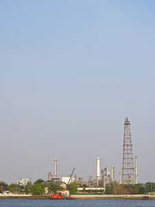 Tower Of Oil Refinery Stock Image