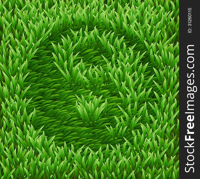 Ying-Yang Symbol On Green Grass