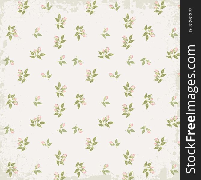 Vector pattern background with roses. Vector pattern background with roses