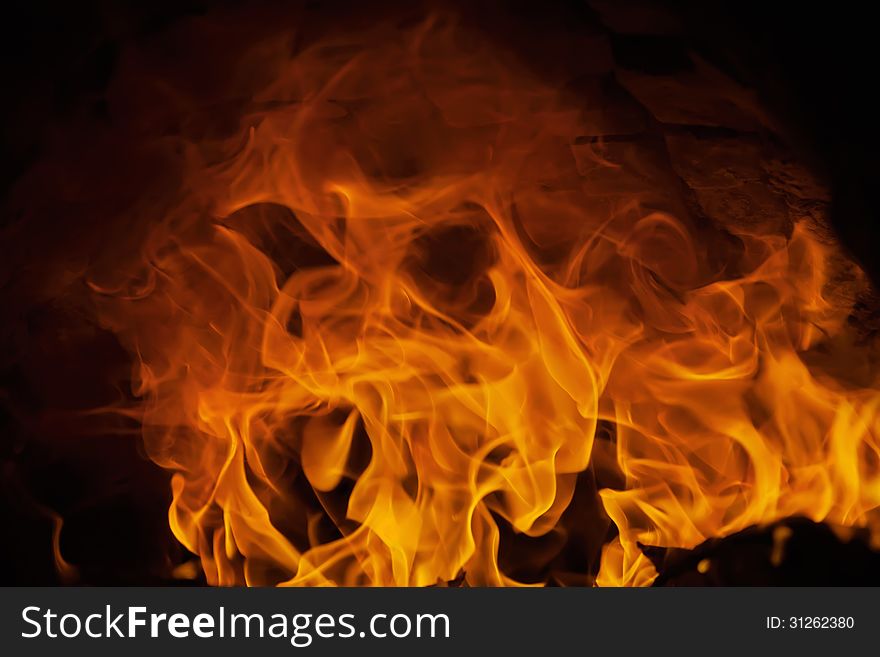 Fire and flames with imaginative abstract shape