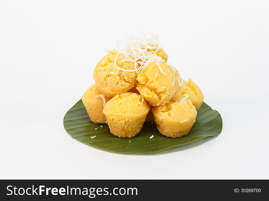 Thai dessert on white background