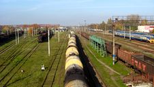 The Cars Of A Freight Train And Tank Trucks Royalty Free Stock Image The Cars Of A Freight Train And Tank Trucks Royalty Free Stock Image