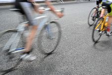 A Bicycle Race Through The Streets Royalty Free Stock Photo A Bicycle Race Through The Streets Royalty Free Stock Photo