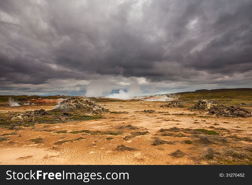 Image from the geothermal area Gunnuhver located at Reykjanes peninsula in iceland. Image from the geothermal area Gunnuhver located at Reykjanes peninsula in iceland.