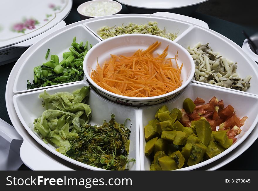 Boiled vegetables in the annual exhibition of agricultural farmers