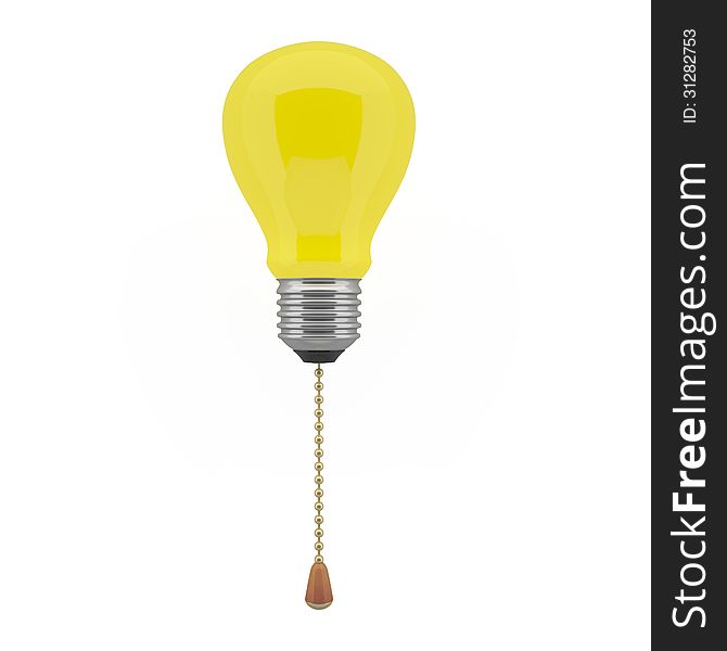 Turn on bulb idea isolated