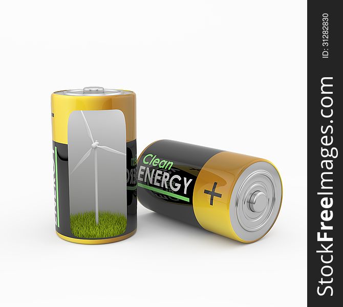 Clean Energy concept Batteries. Clean Energy concept Batteries