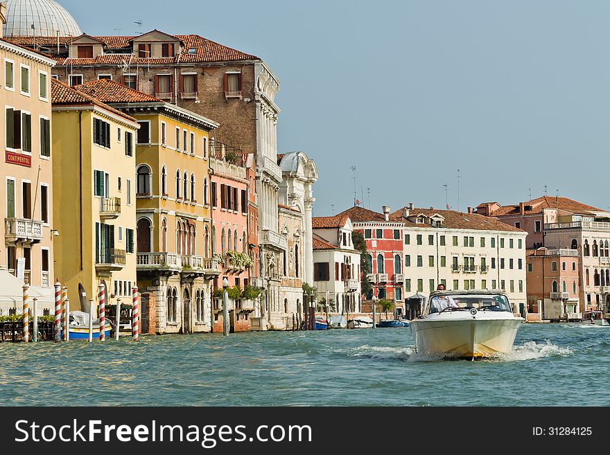 Boats and boat traffic in Venice. Boats and boat traffic in Venice