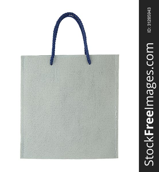 Gray Canvas Bag Isolated On White