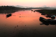 Floating Village At Dawn Stock Image Floating Village At Dawn Stock Image