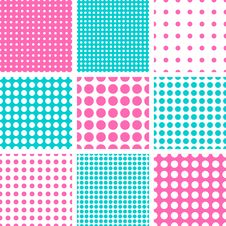 Seamless Polka Dot In Pink & Turquoise Stock Photo Seamless Polka Dot In Pink & Turquoise Stock Photo