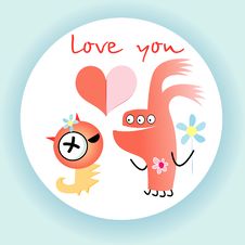 Love Monsters Royalty Free Stock Images