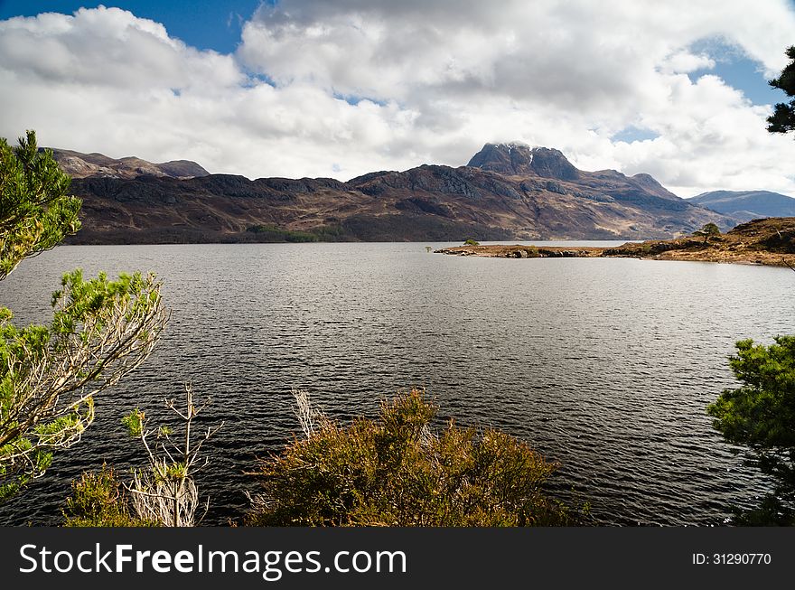 Mount Slioch framed above Loch Maree