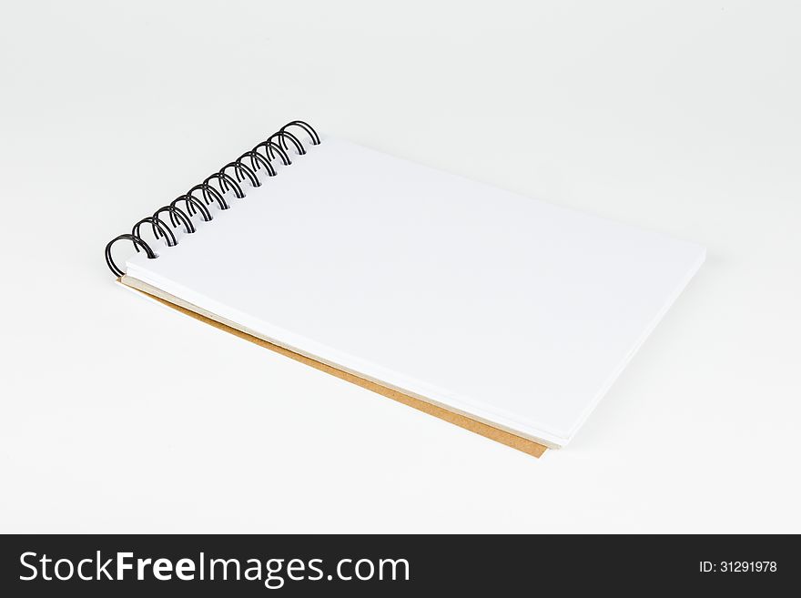Open notebook isolated on white background. Open notebook isolated on white background