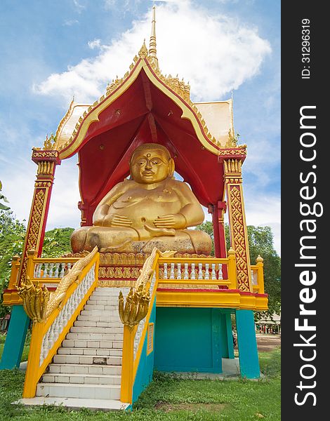Phra Maha Kaccayana buddha statue with Thai church