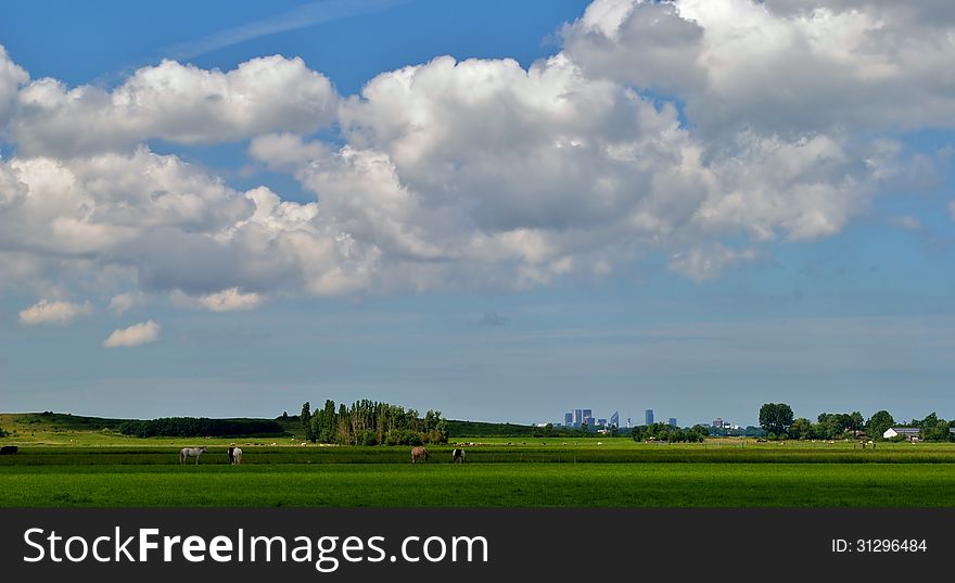 Landscape View Towards The Hague, Netherlands