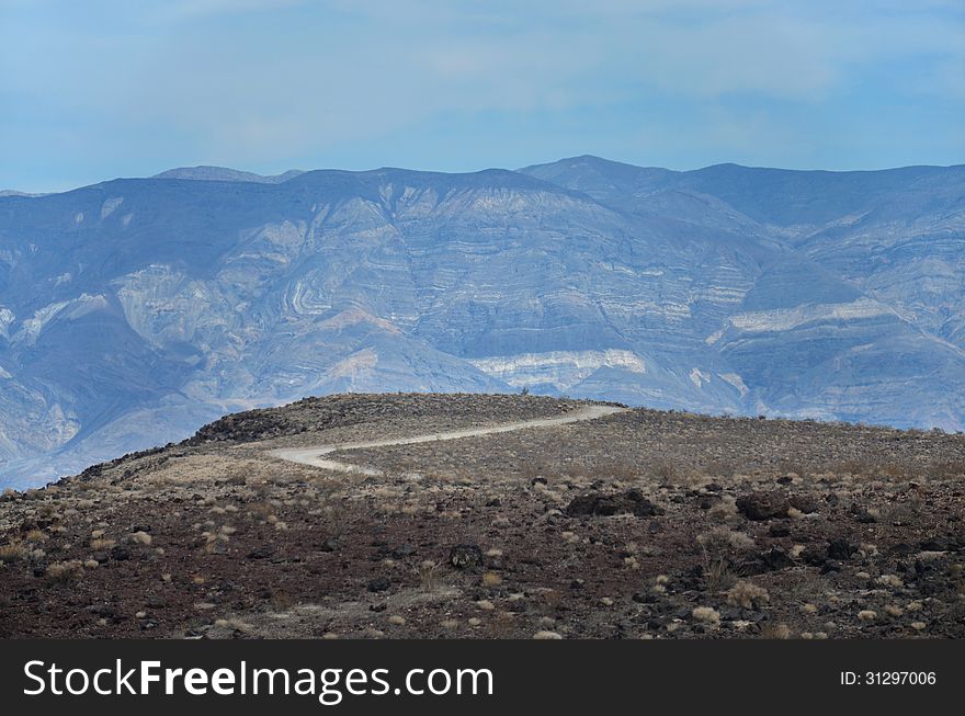 American road and mountain