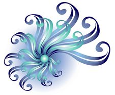 Blue Swirling Ribbon Design Royalty Free Stock Photo