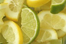 Lemon And Lime Slices Stock Photo