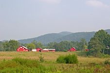 Red Barns In The Distance Royalty Free Stock Photo