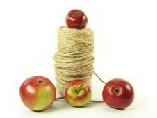 Red Apples And String Stock Images