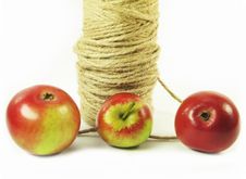 Red Apples And String Stock Photo Red Apples And String Stock Photo