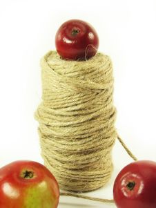 Red Apples And String Stock Photo Red Apples And String Stock Photo
