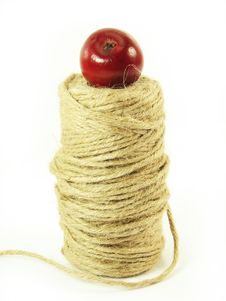 Red Apple And String Royalty Free Stock Image Red Apple And String Royalty Free Stock Image