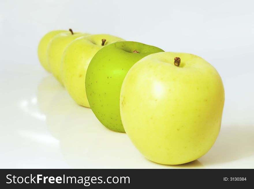 Yellow Apples And A Green
