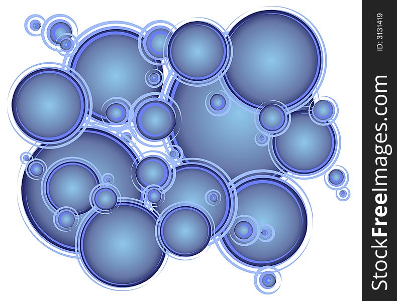 Blue Circles Bubbles Pattern